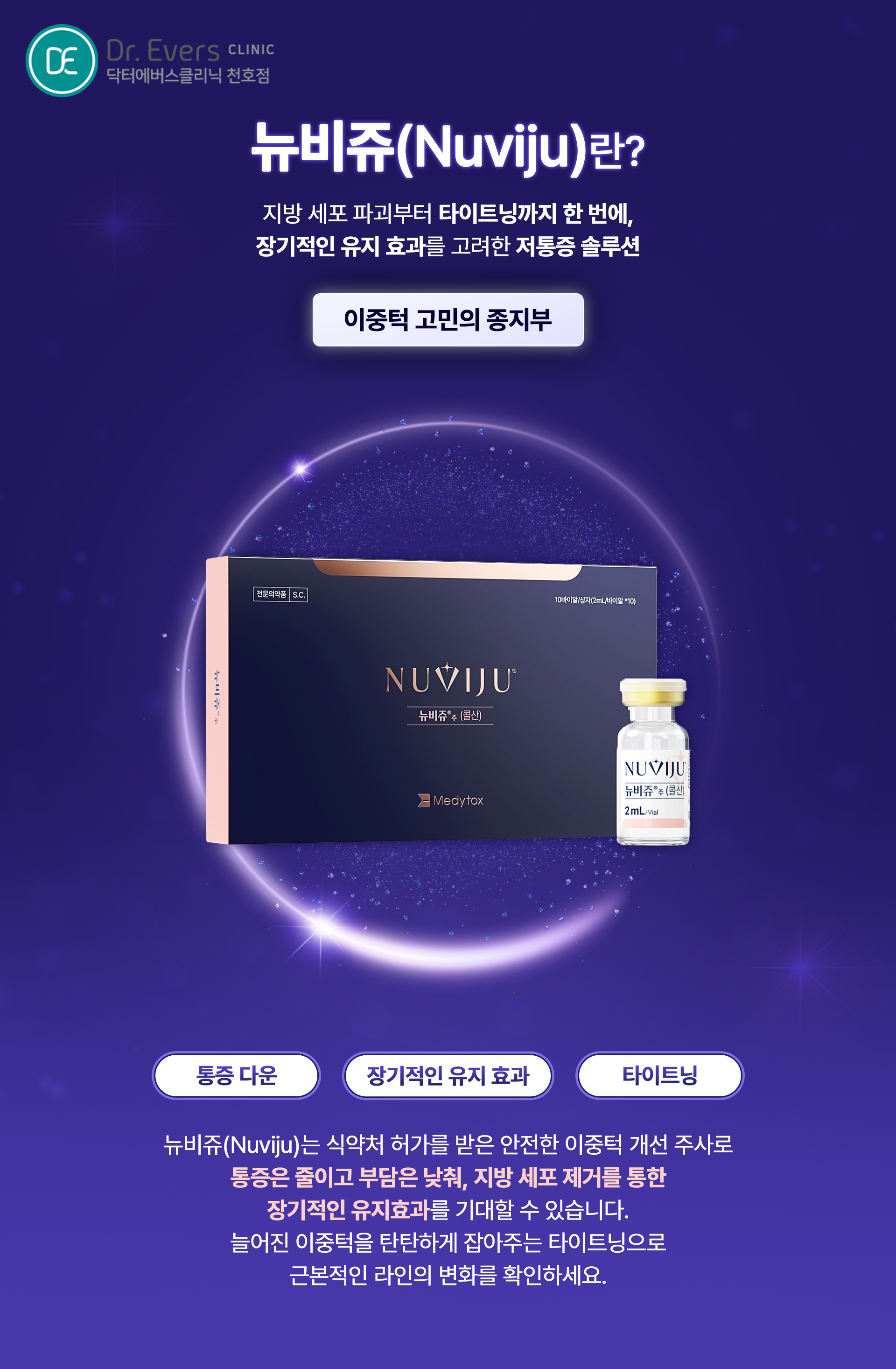 뉴비쥬 지방파괴주사 이중턱 바디라인 효과_닥터에버스의원 천호점